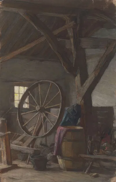 Interieur van boerenschuur by Jan Veth, 1874 - 1925 — digital art print download