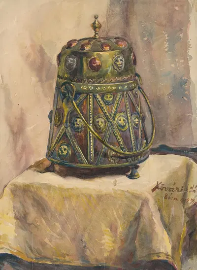 Štúdia ozdobnej kovovej nádoby by Константин Ковари-Качмарик, 1904 — digital art print download
