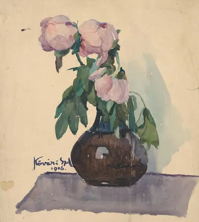 Váza s pivonkami by Константин Ковари-Качмарик, 1906 — digital art print download