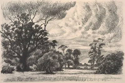 Landscape with trees by Роджер Фрай — digital art print download