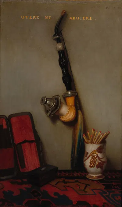 Still Life with Pipe and Matches by Александр-Габриэль Декамп, 1858 — digital art print download