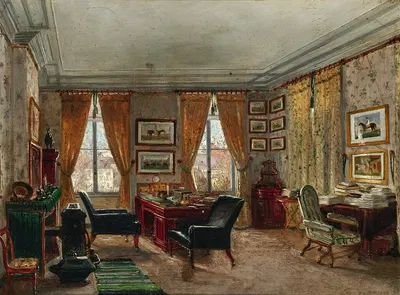 The Interior of a Horse Lover’s Home by Шарль Лини, 1850 — digital art print download