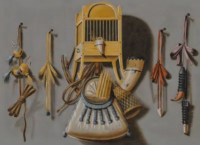 A trompe l'oeil with a birdcage by Johannes Leemans, 1677 — digital art print download