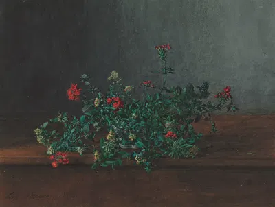 Still Life with Wild Flowers by Леон Бонвен, 1864 — digital art print download