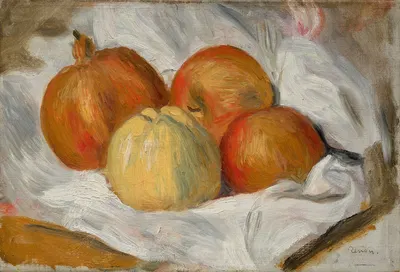 Pommes, coing et grenade sur un linge by Пьер-Огюст Ренуар — digital art print download