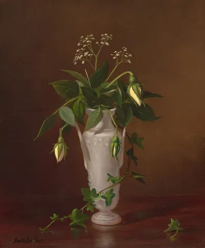 Myosotis and Roses in a Vase by Frederick Stone Batcheller — digital art print download