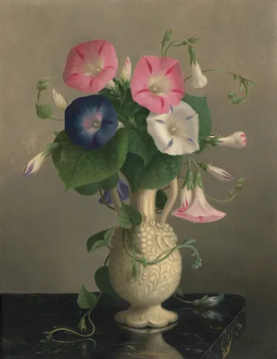 Vase of Morning Glories by Ханна Браун Скиле — digital art print download