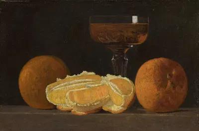 Still Life with Oranges and Goblet of Wine by John Frederick Peto — digital art print download