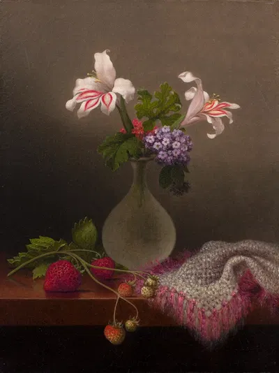 A Vase of Corn Lilies and Heliotrope by Мартин Джонсон Хид, 1863 — digital art print download