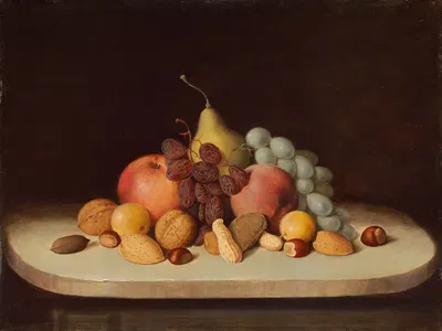 Still Life with Fruit and Nuts by Роберт С. Дункансон, 1848 — digital art print download