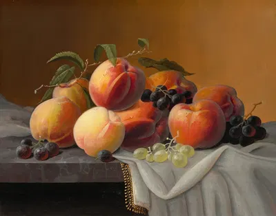 Peaches, Grapes, and Apples by Severin Roesen — digital art print download