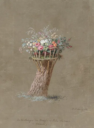 In den Anlagen der Herzogin von St. Leu (Hortenze) in Arènenberg by Франц Никлаус Кёниг, 1831 — digital art print download