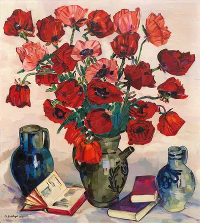 Stillleben mit Mohnblumen by Петер Август Бёкстигель, 1933 — digital art print download