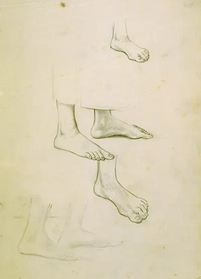 Untitled (study of feet) – preparatory drawing for 'The marriage at Cana' by Winifred Knights — digital art print download