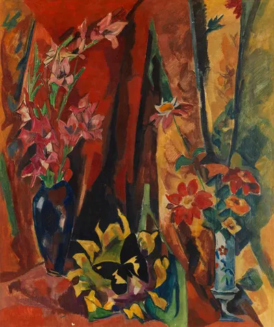Blumenstillleben mit Schmetterling by Генрих Науэн, 1919 — digital art print download