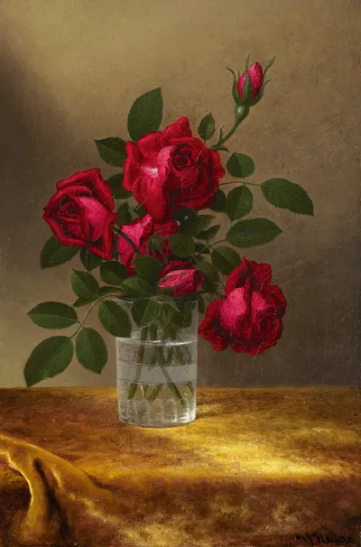 Roses and Rosebuds in a Glass by Martin Johnson Heade — digital art print download