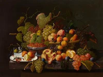 Still Life with Pomegranate by Severin Roesen — digital art print download