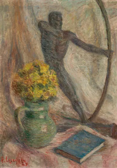 Still life with a figure of an archer by Aniela Łęczycka, 1937 — digital art print download