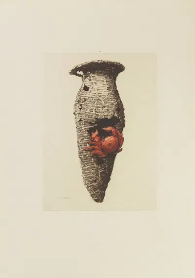 Porte-bouquet en bronze, décoré d'un crabe laqué au feu, collection Louis Gonse by Анри-Шарль Герар, 1882 — digital art…