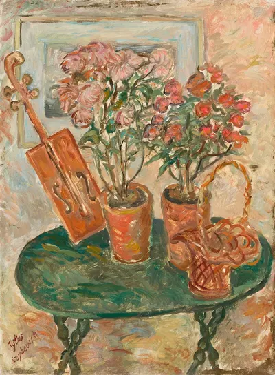 Still life with azaleas by Титус Чижевский, 1930 — digital art print download