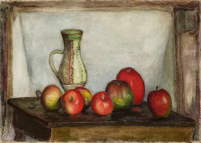 Still life – apples and a pitcher by Władysław Ślewiński, 1904 — digital art print download
