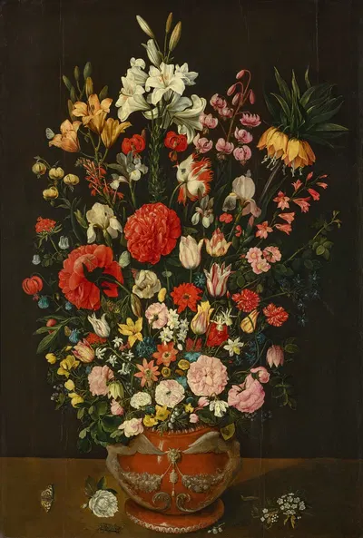 Tulips, peonies, roses, crown imperial, lilies, anemones, irises, carnations by Isaak Soreau — digital art print download