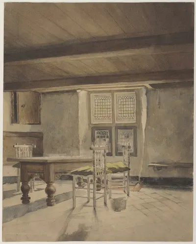 Interieur van een kamer in de Kerk te Edam by Иоганн Пауль Константинус Гролман — digital art print download