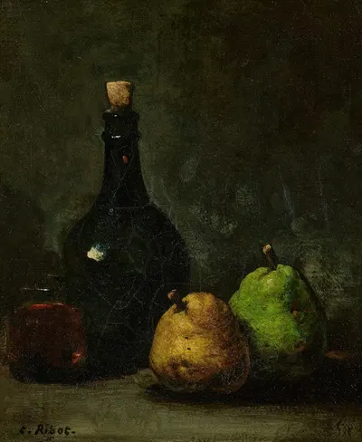 Pears and wine by Théodule Ribot — digital art print download