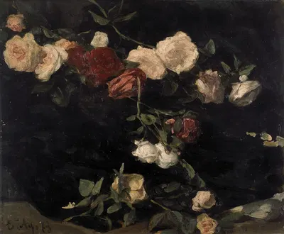 Roses by Edouard Agneessens, 1873 — digital art print download