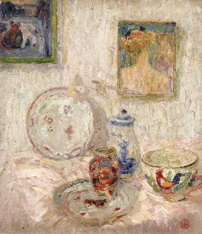 Interior with China and Dinnerware by Gustave De Smet, 1913 — digital art print download