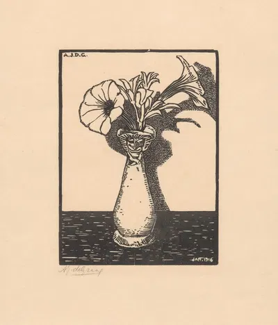 Vase with flowers by Julie de Graag, 1916 — digital art print download