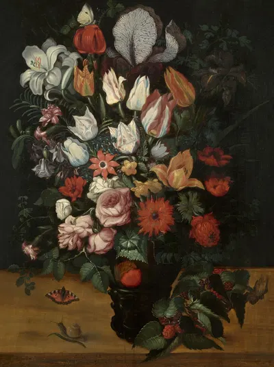 Flower Piece by Roelant Savery, 1601 - 1650 — digital art print download