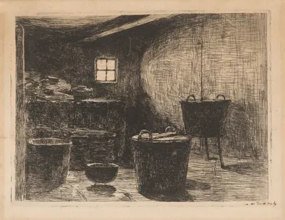 Stookplaats in boerderij by Виллем де Зварт, 1884-1885 — digital art print download