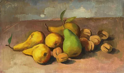 Still Life with Pears and Apricots by Karl Hofer, 1940 — digital art print download
