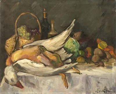 Stillleben mit Früchten, Ente und Fasan by Лео фон Кёниг, 1915 — digital art print download