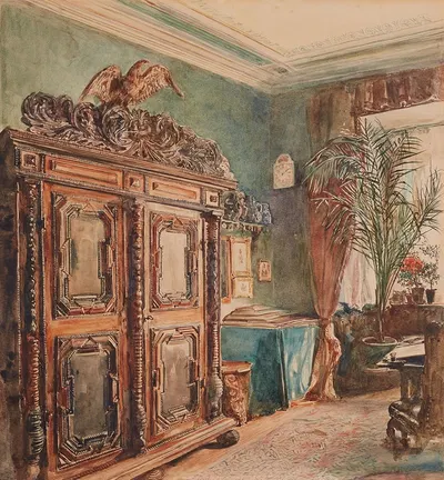 Das Arbeitszimmer des Künstlers by Рудольф фон Альт — digital art print download