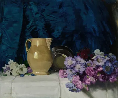 Scabious and a Jug by William Nicholson, 1912 — digital art print download