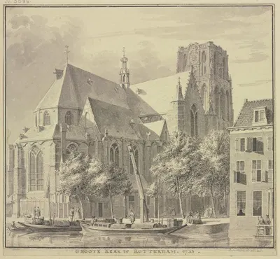 Groote Kerk te Rotterdam by Abraham de Haen the Younger, 1734 — digital art print download