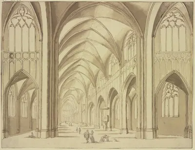 St. Marienkirche zu Utrecht von Innen by Абрахам Радемейкер — digital art print download