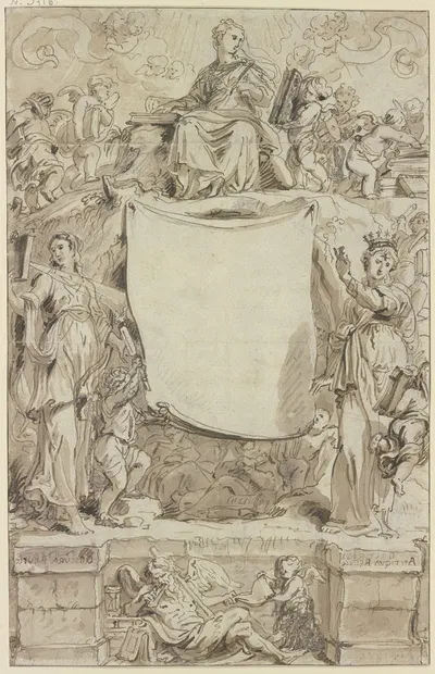 Allegorical title page by Абрахам ван Дипенбек — digital art print download