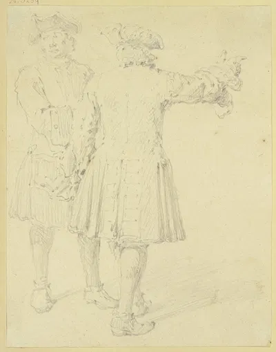 Two men with tricorns by Адам Франс ван дер Мюлен — digital art print download