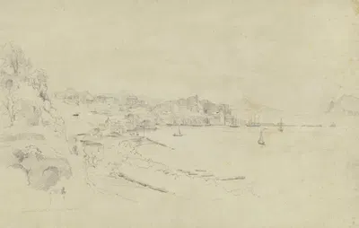 Pozzuoli mit der Villa des Cicero by Адольф Хёффлер, 1863 — digital art print download