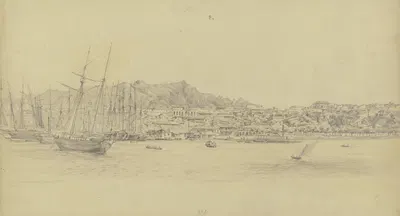 Santiago de Cuba vom Hafen aus by Адольф Хёффлер, 1853 — digital art print download