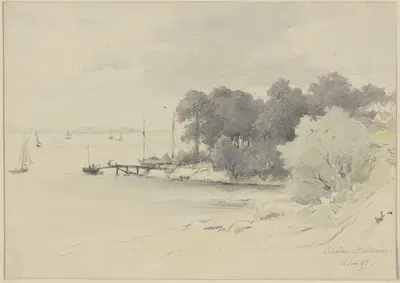 Strand von Schulau bei Blankenese by Адольф Хёффлер, 1895 — digital art print download