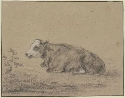 Lying cow to the left by Аельберт Кёйп — digital art print download