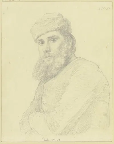 Bildnis des Johann Friedrich Hoff in seinem 22. Lebensjahr by Albrecht Bräuer, 1853 — digital art print download