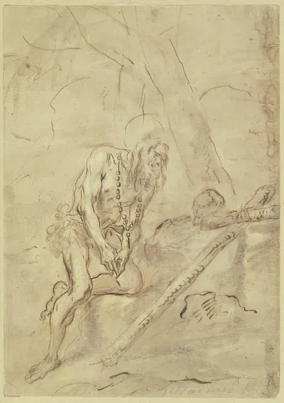 Heiliger Hieronymus in der Einöde by Алессандро Маньяско — digital art print download