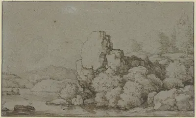 Rock section by the water by Аллаерт ван Эвердинген — digital art print download