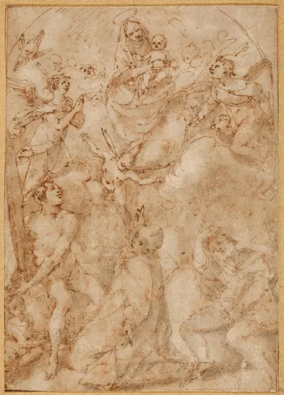 Madonna and saints by Andrea Boscoli — digital art print download