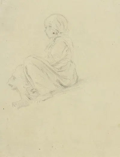 Sitting child by Angilbert Göbel — digital art print download
